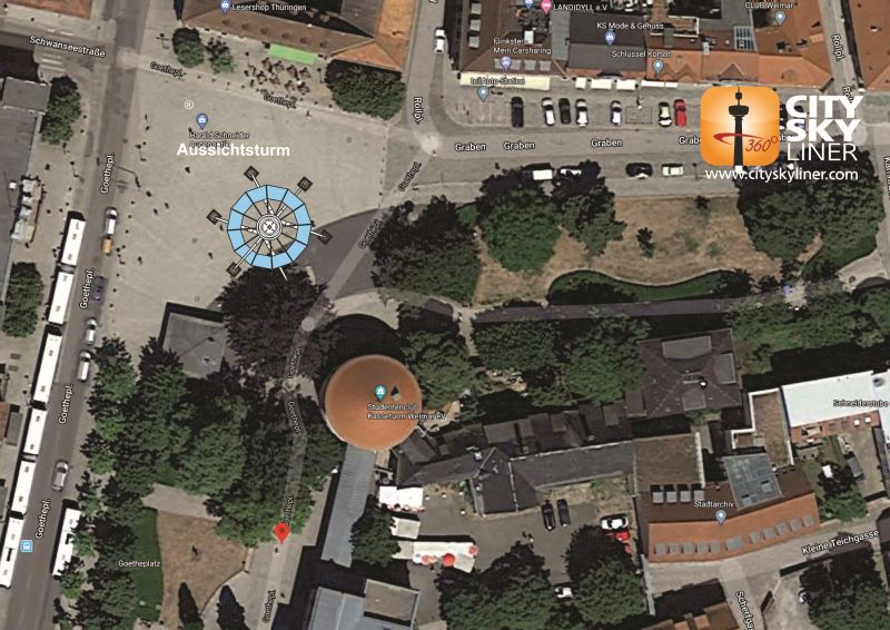 City Skyliner, mobiler Aussichtsturm auf Goetheplatz (Foto: Pressestelle Stadt Weimar)